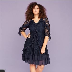 Lane Bryant DRESS Navy Lace sz 16